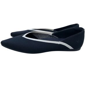 Vivaia Black and White Vienna 2 Pointed Toe Flats Size 41